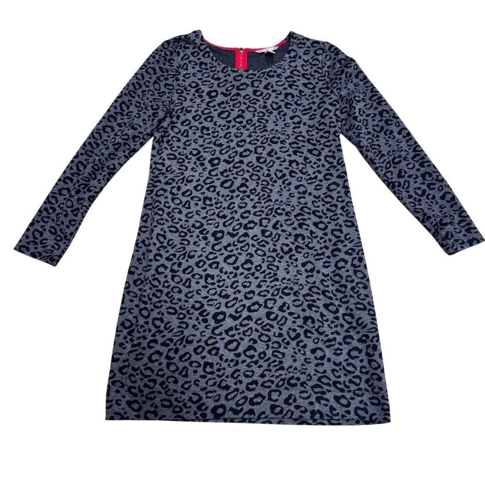 EUC Banana Republic Women's Gray Leopard Print Sheath Dress Size 14